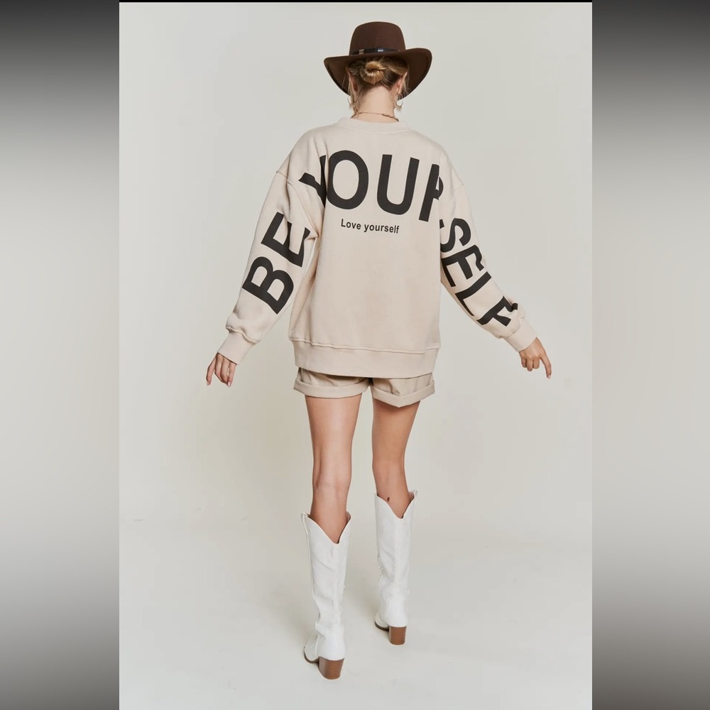 Be Yourself Love Yourself Oversized Sweatshirt  S-3X